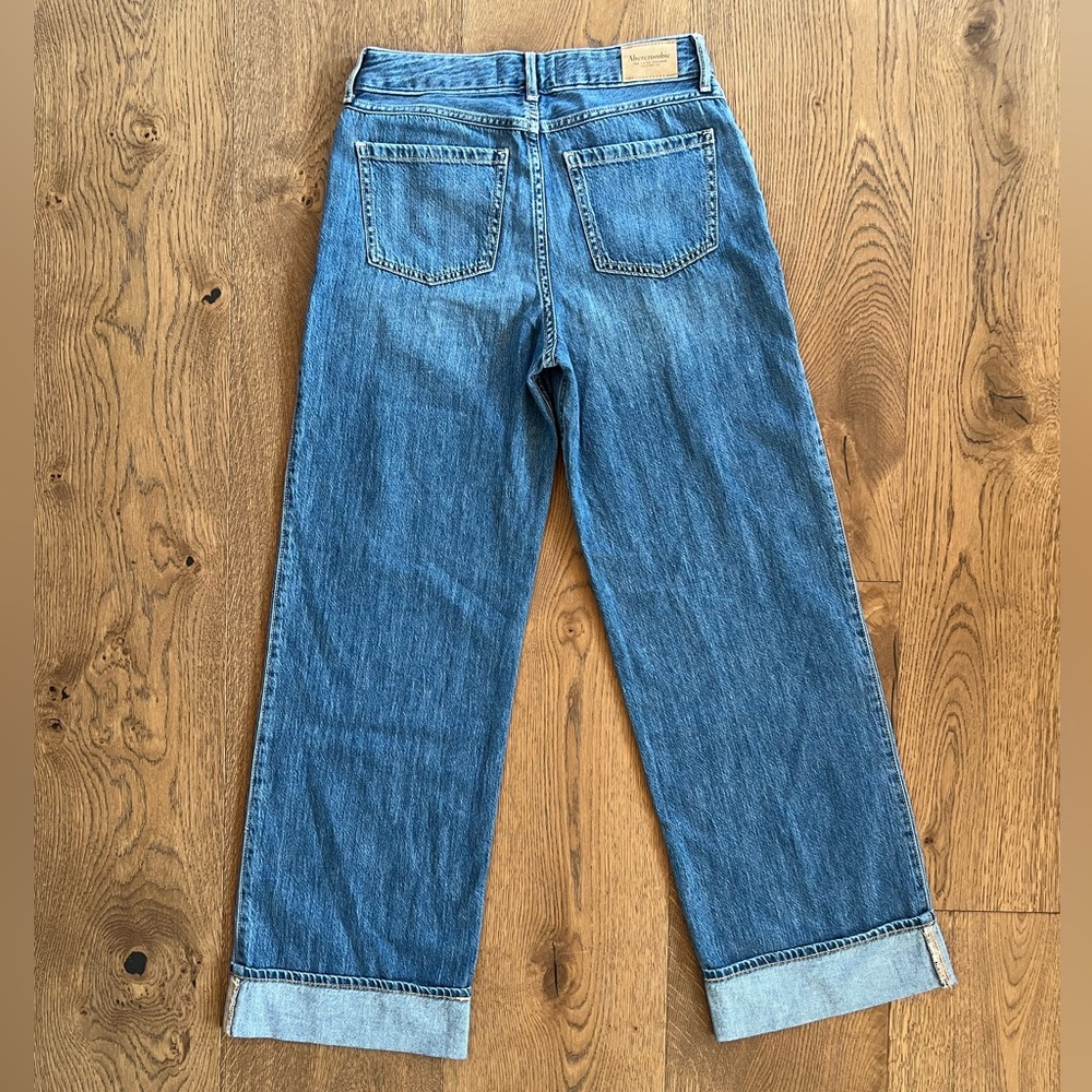 Abercrombie kids high rise ultra wide leg jean 13/14 reg medium wash